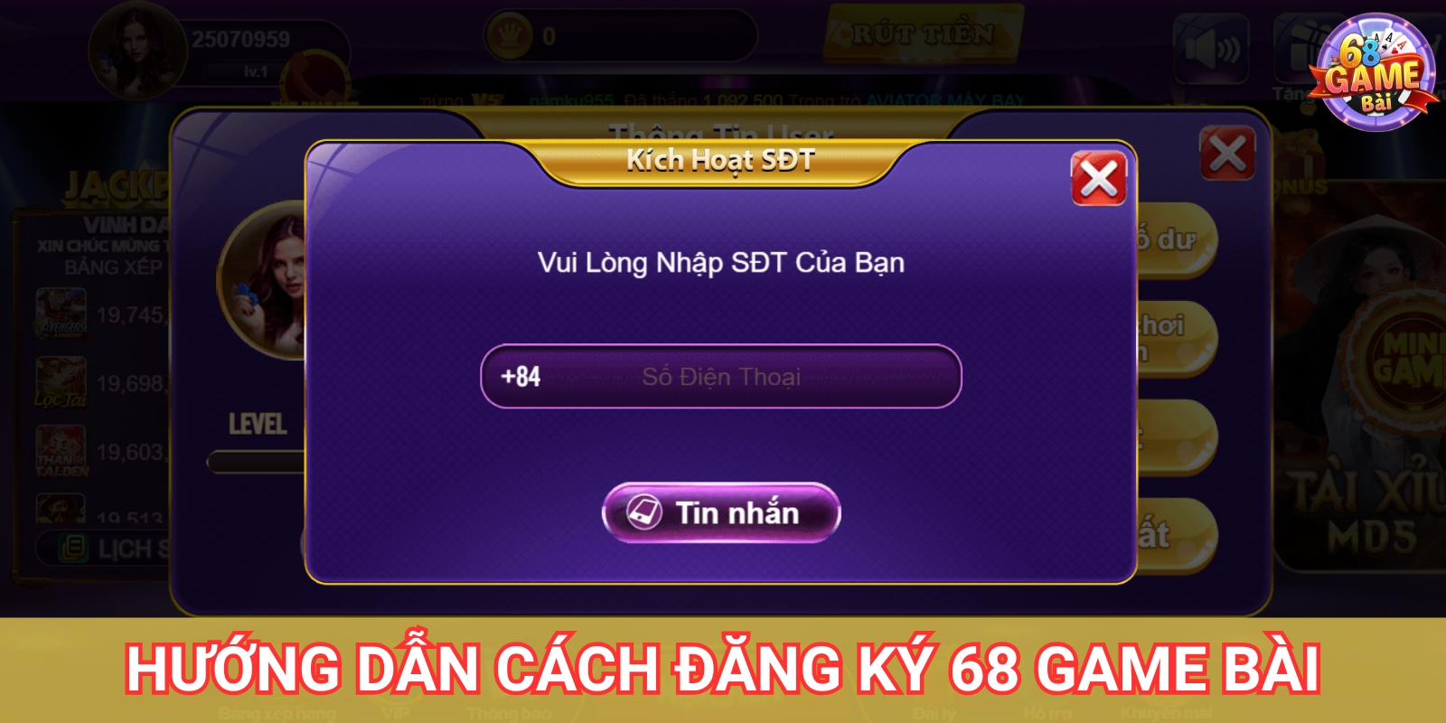 Hướng dẫn các bước đăng ký 68 Game Bài chi tiết Hướng dẫn các bước đăng ký 68 Game Bài chi tiết