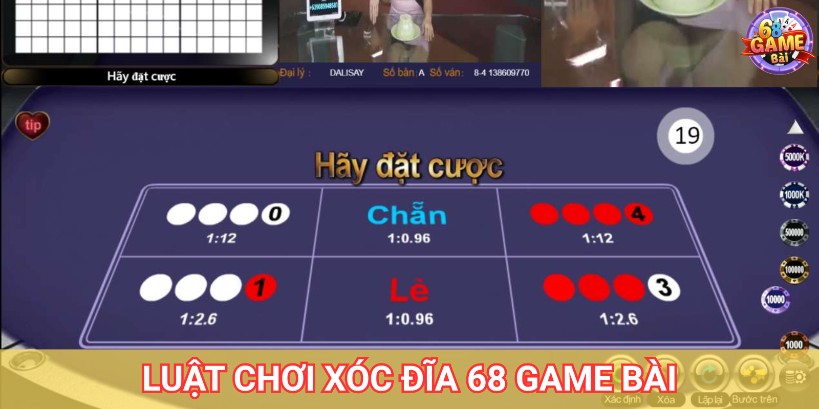 Luật chơi Xóc Đĩa 68 Game Bài và tỷ lệ trả thưởng Luật chơi Xóc Đĩa 68 Game Bài và tỷ lệ trả thưởng