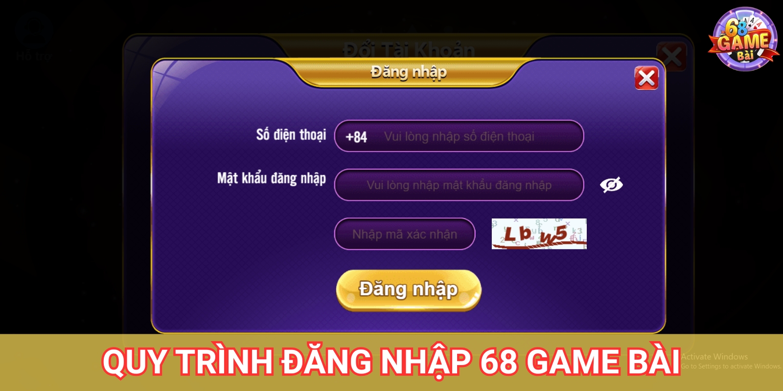 Quy trình đăng nhập 68 Game Bài Quy trình đăng nhập 68 Game Bài